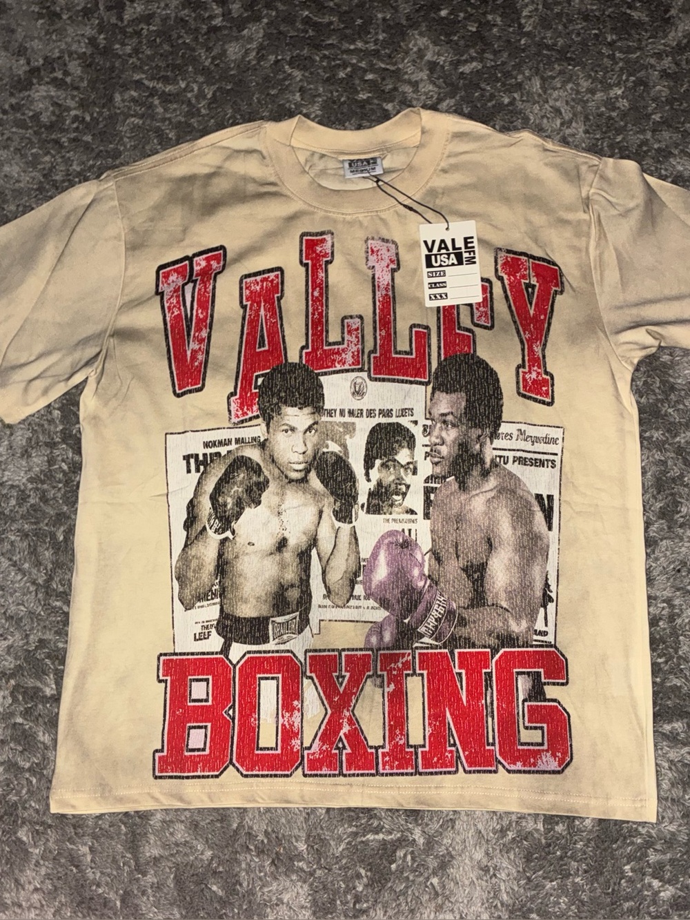 Valley Lane Cream and Red Boxing Graphic Tee